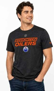 Fanatics Heather Charcoal Edmonton Oilers Authentic Pro Core Primary Large NWT